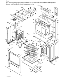 BODY PARTS Diagram and Parts List for JCB635DF2BB  General Electric Range