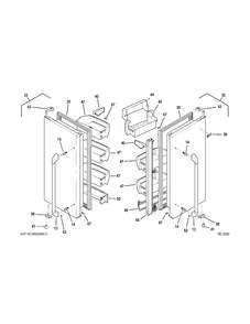 FF DOORS Diagram and Parts List for ZFGB21HYDSS  General Electric Refrigerator