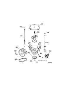 MOTOR Diagram and Parts List for 56411D5WW  General Electric Washer