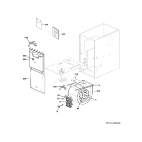 Cabinet (1) Diagram and Parts List for NF80U070S3B57  General Electric Furnace