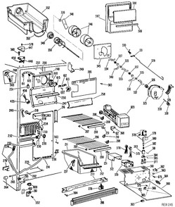 FREEZER SECTION Diagram and Parts List for TFXC20RMC  General Electric Refrigerator