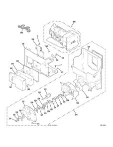 Ice Maker And Dispenser Diagram and Parts List for PFE29PSDSS  General Electric Refrigerator