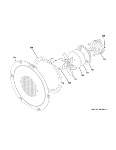 Convection Fan Diagram and Parts List for CHS950P3M2D1  General Electric Range