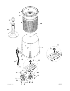 TUB-TANK Diagram and Parts List for GUAP240EM0WW  General Electric Washer