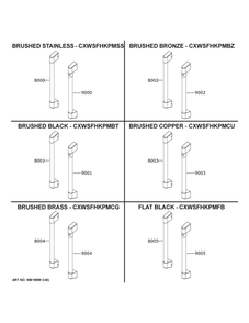 Cafe Customization Diagram and Parts List for CTS90FP2N3S1  General Electric Wall Oven
