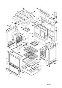 BODY PARTS Diagram and Parts List for JCB530DF1WW  General Electric Range