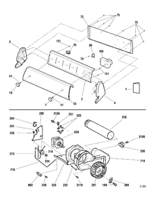 CONTROLS Diagram and Parts List for GUXR353EE2WW  General Electric Dryer
