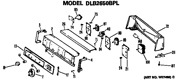 Backsplash For Dlb2650bpl Only Diagram and Parts List for DLB2450BPL  Hotpoint Dryer