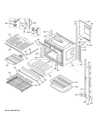 Upper Oven Diagram and Parts List for ZET9550SH6SS  General Electric Wall Oven