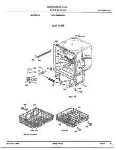 Dishwasher Body Parts Diagram and Parts List for SIG1480A66WH  General Electric Dishwasher