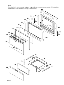 DOOR & DRAWER PARTS Diagram and Parts List for JCBS630SJ1SS  General Electric Range