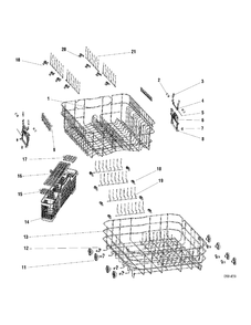 Part Location Diagram of WG04L03214 GE UPPER RACK Assembly