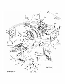 CABINET 1 Diagram and Parts List for C978-97222210  General Electric Washer