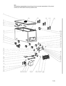 CABINET Diagram and Parts List for HFC1504ACW  General Electric Freezer