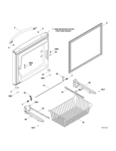 FZ DOOR Diagram and Parts List for PDRS0MBYALSS  General Electric Refrigerator