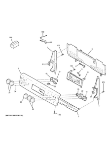 CONTROL PANEL Diagram and Parts List for JB860DJ5WW  General Electric Range