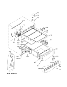 Cabinet And Shelves Diagram and Parts List for ZIFS240NESS  General Electric Refrigerator