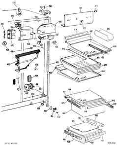 REFRIGERATOR SECTION Diagram and Parts List for TFXC22KLL  General Electric Refrigerator
