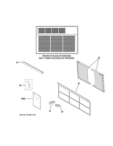 Room Air Conditioner Diagram and Parts List for AER05LVQ2  General Electric Air Conditioner