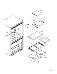 FF SHELVES Diagram and Parts List for GNE22GMEAES  General Electric Refrigerator