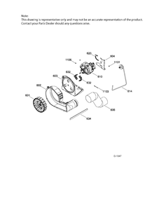BLOWER & DRIVE Diagram and Parts List for GUD37ESMJ1DG  General Electric Washer