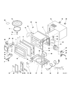 MICROWAVE Diagram and Parts List for JES942SKC01  General Electric Microwave