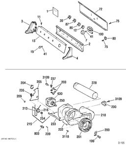 CONTROLS Diagram and Parts List for PWXR483EB1WW  General Electric Dryer
