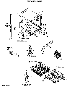 Tub/racks Diagram and Parts List for GSD400Y-04BS  General Electric Dishwasher