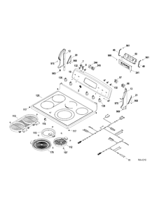 CONTROLS-COOKTOP Diagram and Parts List for JCBP840DT1WW  General Electric Range