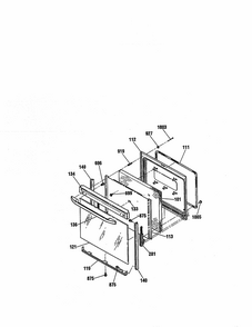 Door Diagram and Parts List for 91193401993  Kenmore Range