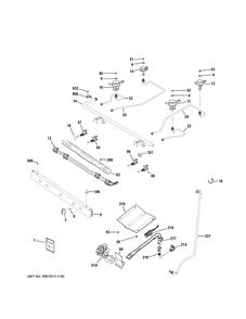 GAS & BURNER PARTS Diagram and Parts List for JGBS62DEK1WW  General Electric Range