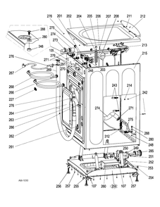 CABINET & TOP Diagram and Parts List for GFAN1100L3WW  General Electric Washer