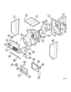 CABINET Diagram and Parts List for 52270-W2  General Electric Washer
