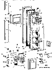 Freezer Door Diagram and Parts List for TFX24PRXDWW  General Electric Refrigerator