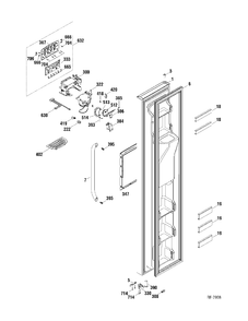 FZ DOOR Diagram and Parts List for GSR23VSWASS  General Electric Refrigerator