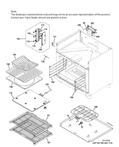 OVEN CAVITY PARTS Diagram and Parts List for ZDP364NRP7SS  General Electric Range