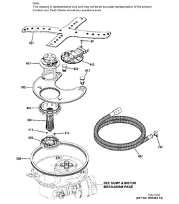 SUMP & FILTER ASM Diagram and Parts List for ZDT800SIF0II  General Electric Dishwasher