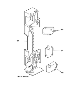 Latch Board Parts Diagram and Parts List for JES2051DN3BB  General Electric Microwave