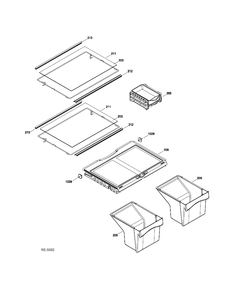 FF SHELVES Diagram and Parts List for GTRS0HBZBLSS  General Electric Refrigerator
