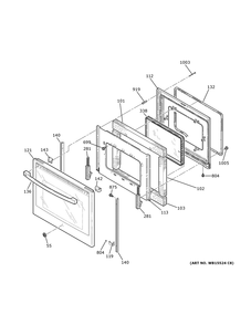 Door Diagram and Parts List for PHS930BP1TS  General Electric Range