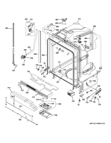Body Parts 1 Diagram and Parts List for GDT630PFM6DS  General Electric Dishwasher