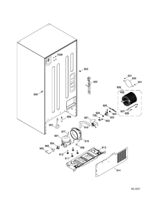 SEALED SYSTEM & MOTHERBOARD Diagram and Parts List for HBQ20DTEARWW  General Electric Refrigerator