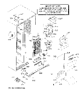 Freezer section Diagram and Parts List for GSS23GMKRCES  General Electric Refrigerator