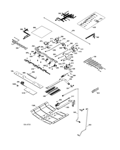 GAS & BURNER PARTS Diagram and Parts List for PCGB930DET2BB  General Electric Range