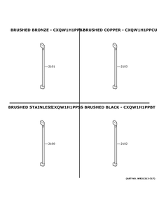 Cafe Customization Diagram and Parts List for CCP06BP4PBW2  General Electric Wine and Beverage Cooler