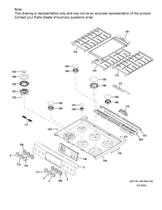 CONTROL PANEL & COOKTOP Diagram and Parts List for CCGS986SEL1SS  General Electric Range