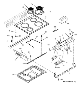 Part Location Diagram of 49-80700 GE Range owner's manual