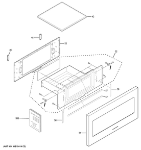 DOOR PARTS Diagram and Parts List for ZWL1126SJ2SS  General Electric Microwave