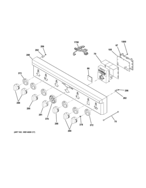 CONTROL PANEL Diagram and Parts List for CGY366SEL1SS  General Electric Range