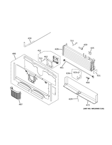 Freezer Section Diagram and Parts List for GYE22GENCDS  General Electric Refrigerator
